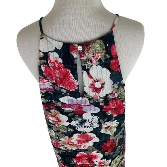Simply Noelle Women's S/M Small Medium Knit Mini Dress Floral Print Sleeveless - Picture 6 of 7